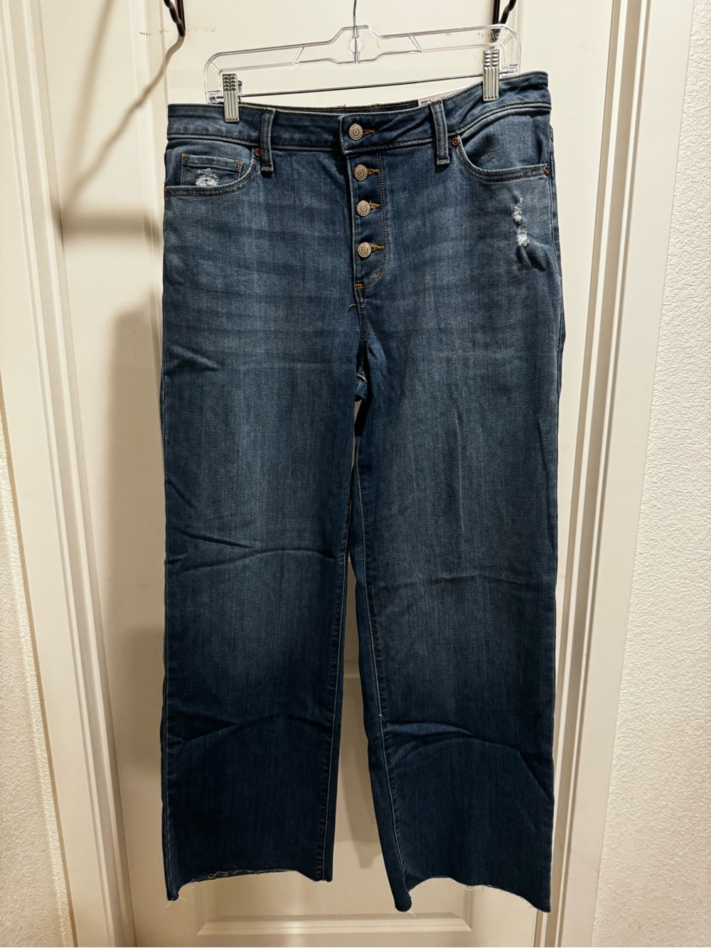NWT! Sonoma Size 14 Women’s Dark Blue Relaxed Wide-Leg Jeans with Button Fly
